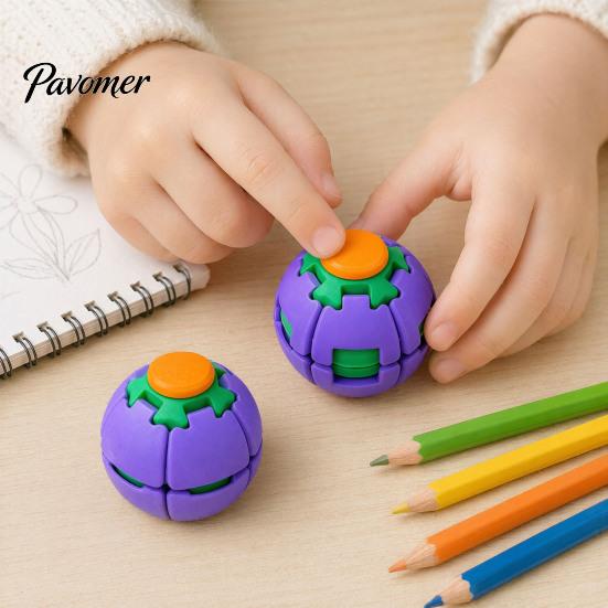 Сенсорный инструмент для снятия стресса, 3D-печатный шарик-сквиш, Игрушка-спиннер для снятия стресса и тревоги для детей и взрослых, Нажимной и вращающийся, для стола, дома, офиса