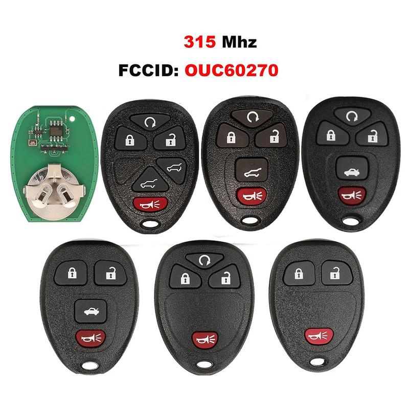 jingyuqin New Keyless Entry Remote Car Key For Chevrolet Tahoe Traverse GMC Yukon 2007 2008 2009 2010-2012 15913427 OUC60270