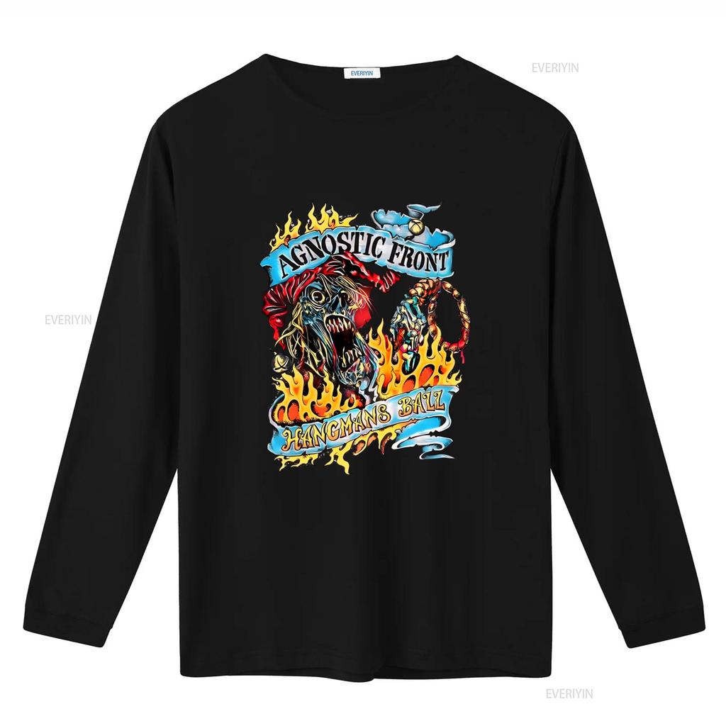 Agnostic Front Hangmans Ball Print Cotton T Shirt for Sizes S 4XL vintage Washed Casual streetwear Soft Stylish Stretched