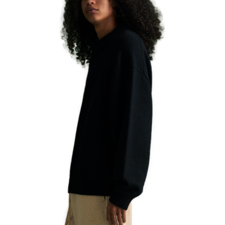 Fear of God Essentials Вязаное поло, цвет черный, мужские топы 192BT232180F