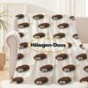 Ice Cream Logo Blanket Plush Nap Sofa rug for Living Room H-Haagen-s D-Dazs Warm Office Bedroom Birthday Home Travel Kid Gifts