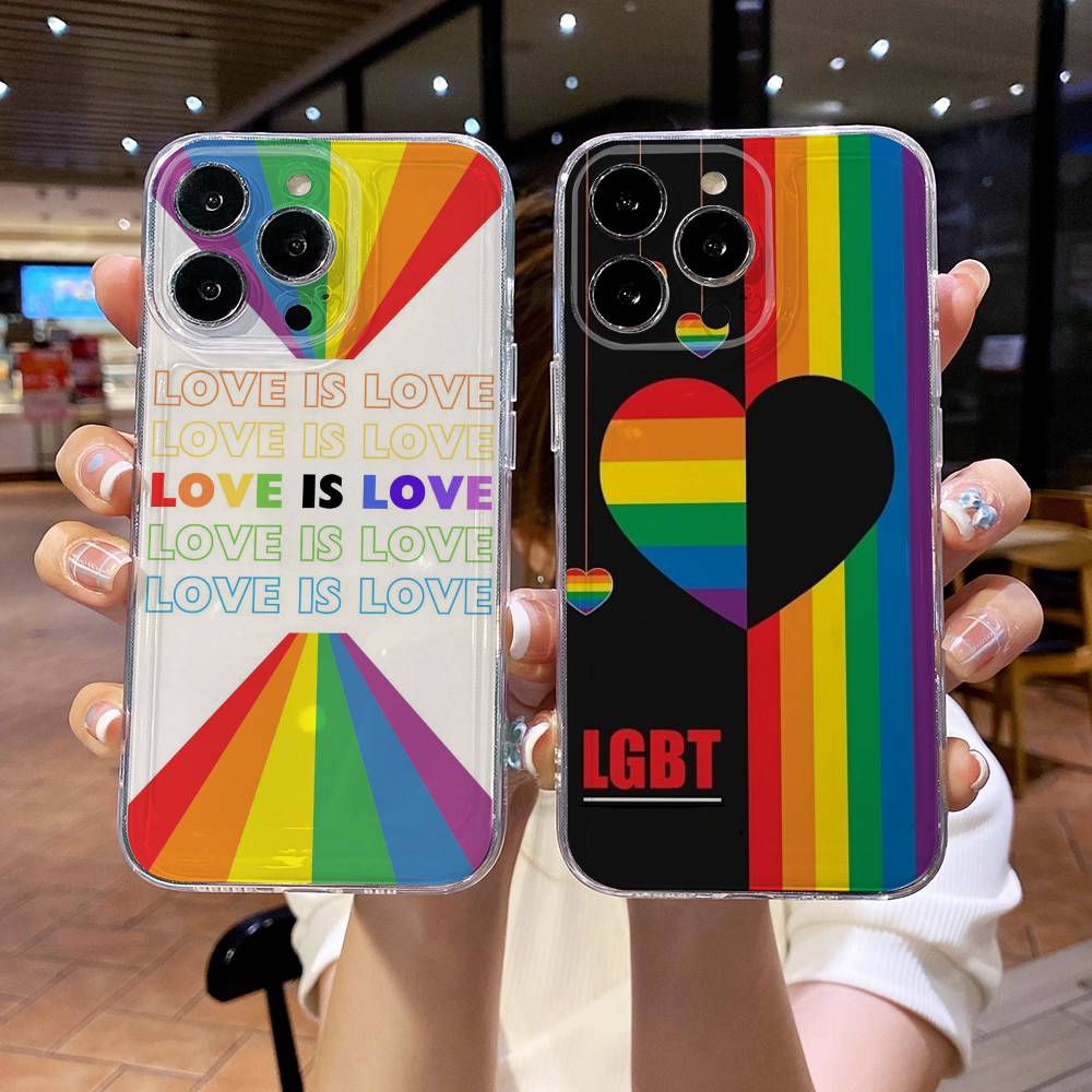 Rainbow Pride Flag Lesbians Phone Case For iPhone 17 16e 16 15 14 13 12 11mini Pro Max X XR XSMAX 8 7 Air Plus Soft Cover