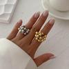 Женские модные ювелирные изделия, овальные кольца с геометрическим рисунком, креативные регулируемые кольца на палец с искусственным жемчугом, винтажные подарки для вечеринки