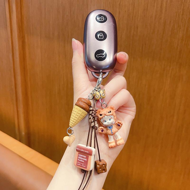 Handmade DIY Change Baby Girl Next Door Bubble Keychain Pendant Female Cute Miu Bag Doll Pendant