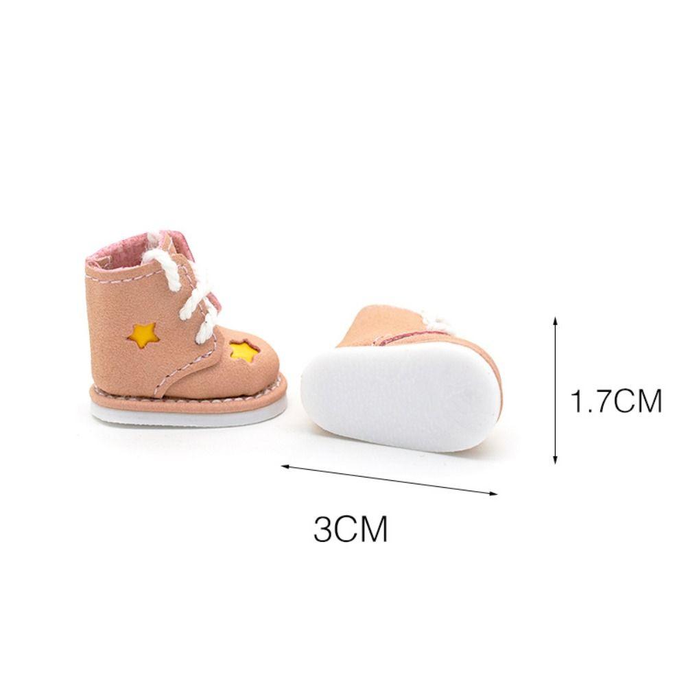 1 Pair Mini 1/8 Bjd Doll Leather Shoes High-top 1/8 Bjd Doll Boots Obitsu 11 Doll Boots Holala