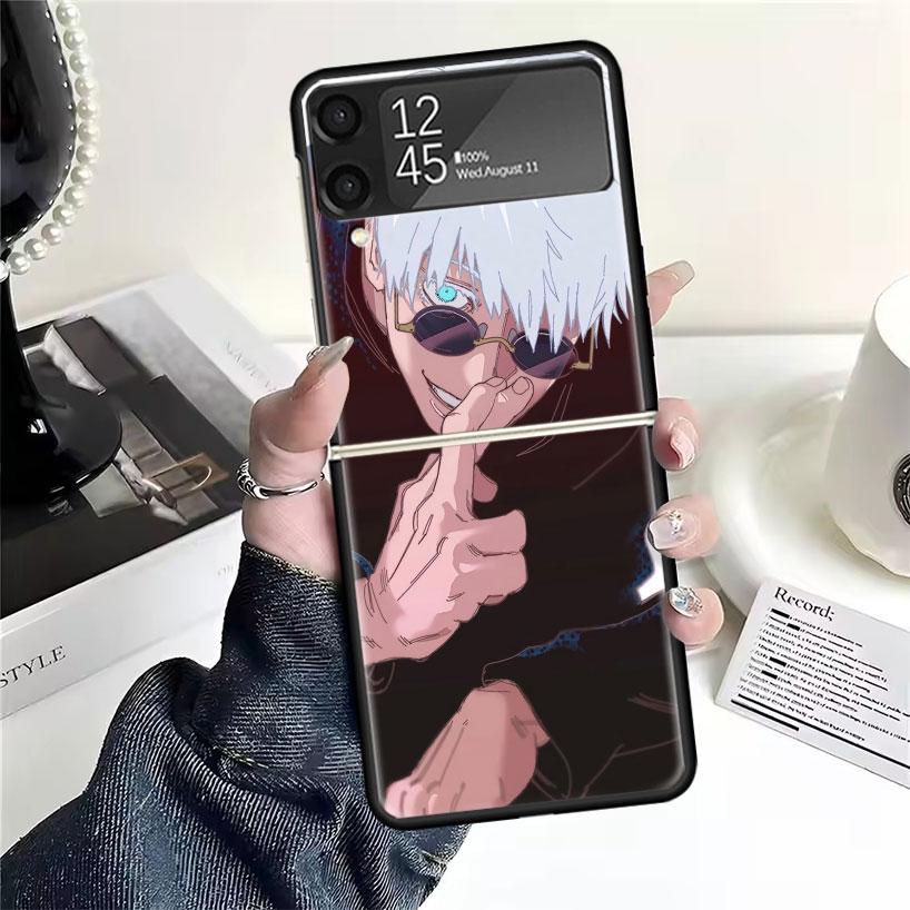Kaisen J-Jujutsu Годзё Сатору Чехол для телефона Samsung Galaxy Z Flip7 Flip6 Flip3 Flip4 Flip5 PC Жесткий Z Flip 7 6 5 4 3 5G Fundas Co