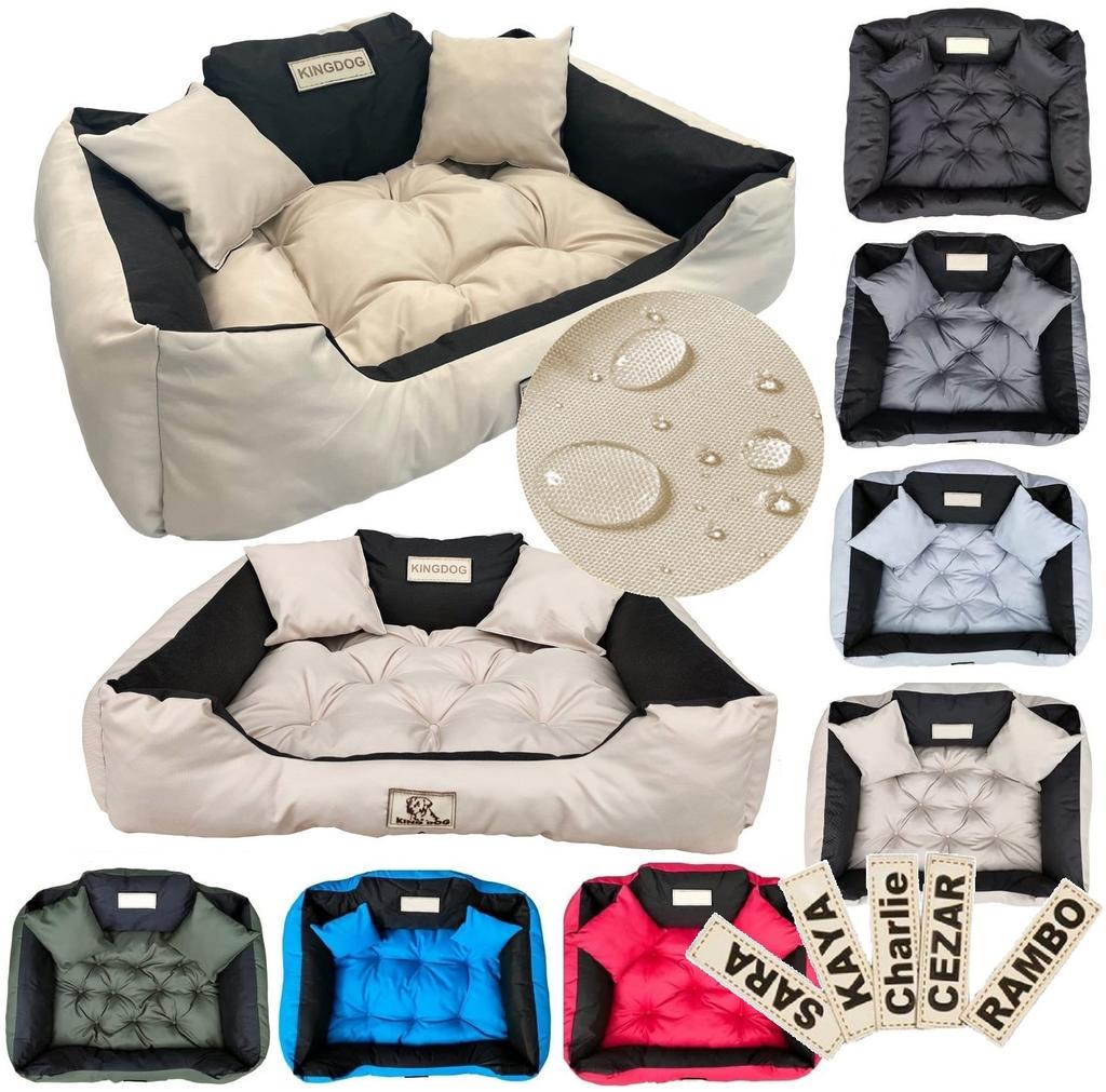 Dog bed KINGDOG 130x105 cm personalized waterproof beige