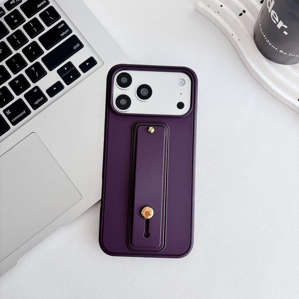 Роскошный Бизнес-Чехол для Телефона для iPhone 17 Pro Max 16 Plus 15 14 13 12 Ударопрочный Тонкий с Ремешком на Запястье и Подставкой
