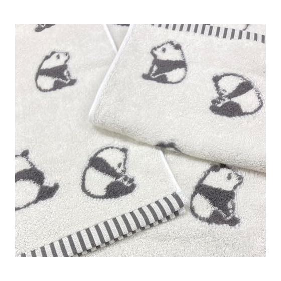 Imabari Towel Face Towel Panda Pattern Set of 3 Approx. 34x80cm Made in Japan Gentle on Skin for Nursery, Baby, Nap Time, Kindergarten, Absorbent,