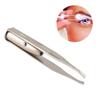Stainless Steel Makeup LED Light Slant Tip Hair Removal Eyelashes Eyebrow Tweezers Makeup Tool with Battery