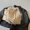 Yogodlns Сумка через плечо из натурального вязаного крючком материала для женщин - большая вместительная пляжная сумка ручной работы с шарфом, летняя модная сумка для покупок
