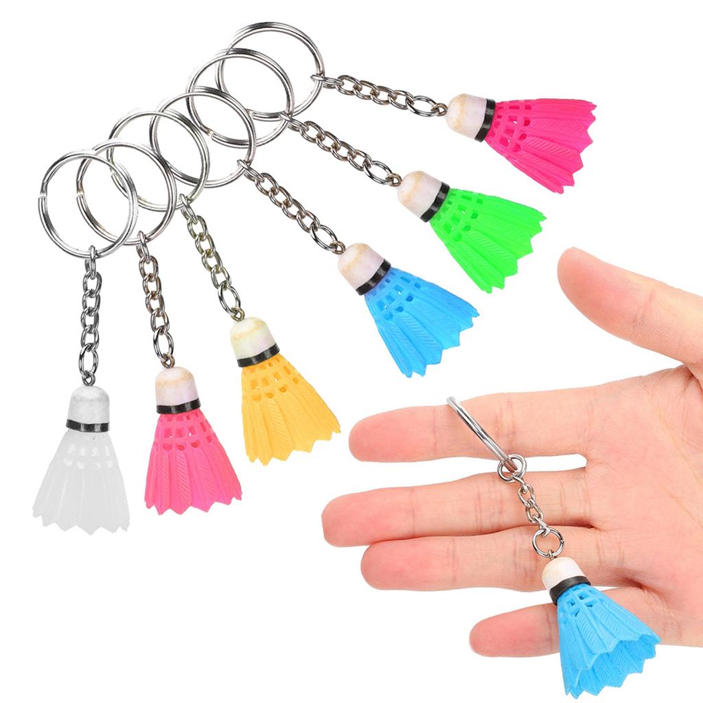 6Pcs Mini Simulation Badminton Keychain Keyring Pendant Fashion Hanging Decoration