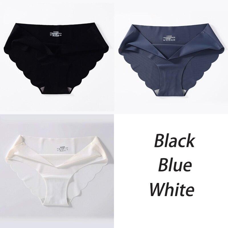 3PCS/Set Seamless Silk Women's Panties Briefs Women Underwear Female Underpants Comfortable Silk Panty Sexy Woman Lingerie M-XL