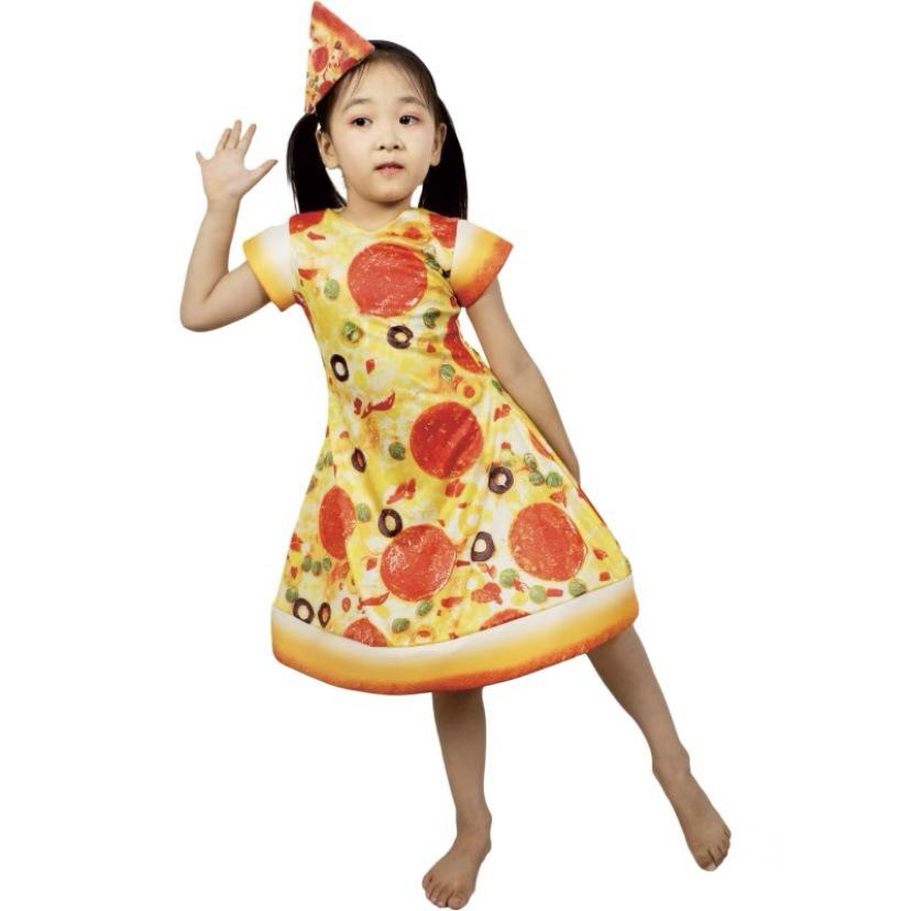 Halloween Costume Children Adult Food Hamburger Ketchup Pork Belly Pizza Acting Costume Show Set