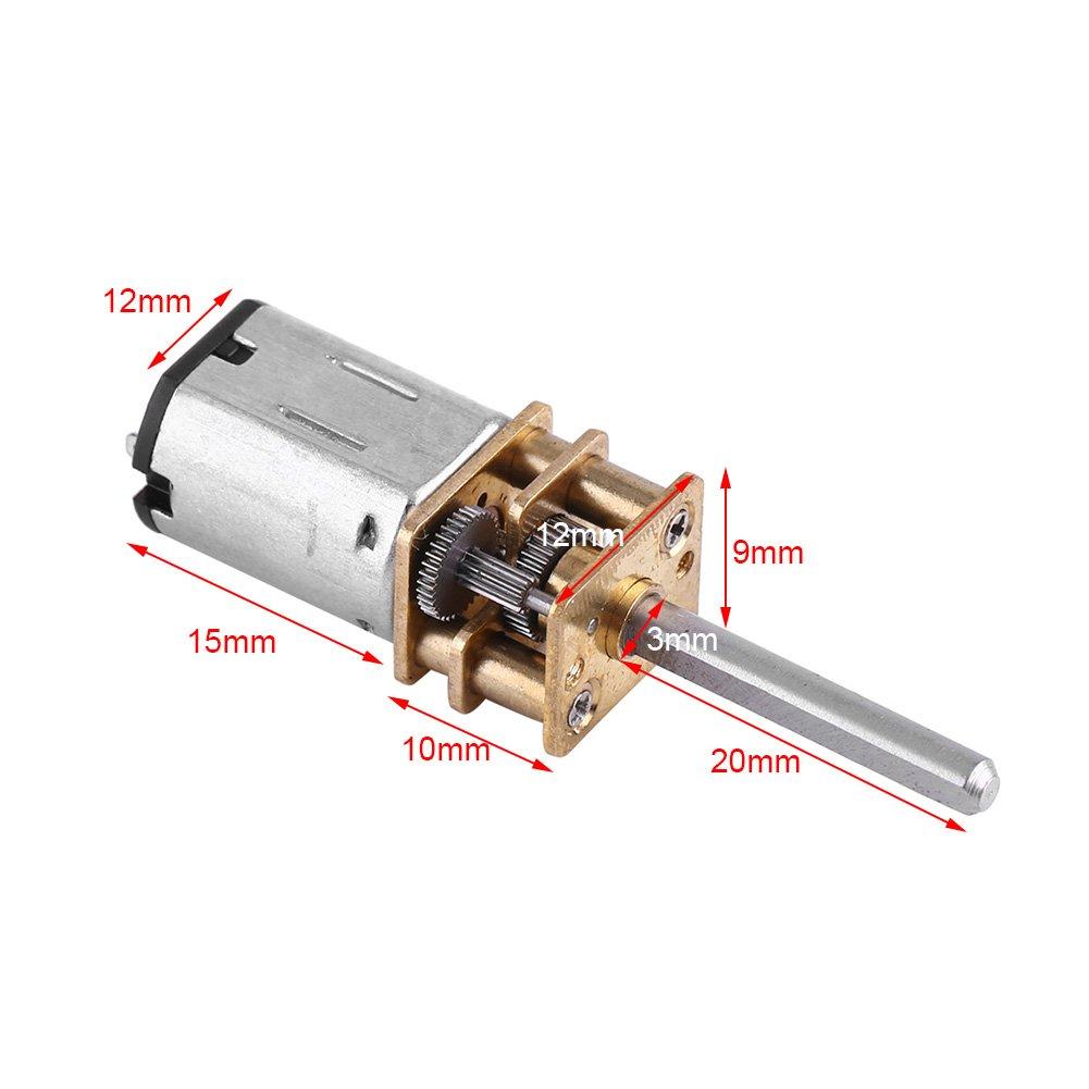 DC 12V Geared Motor Electric Micro Speed Reduction with Long Output Shaft for Robot DIY Output Shaft Diameter 3mm (12V 2000RPM)
