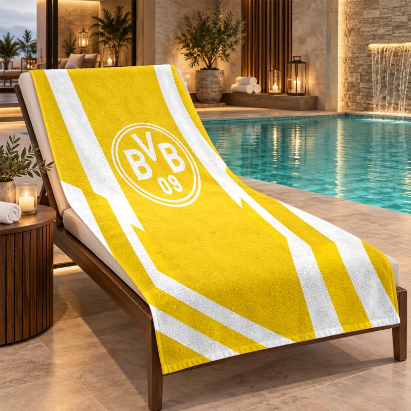 Beach Towel with Borussia Dortmund Design, Quick Dry Lightweight Towel for Swimming Pool Travel
