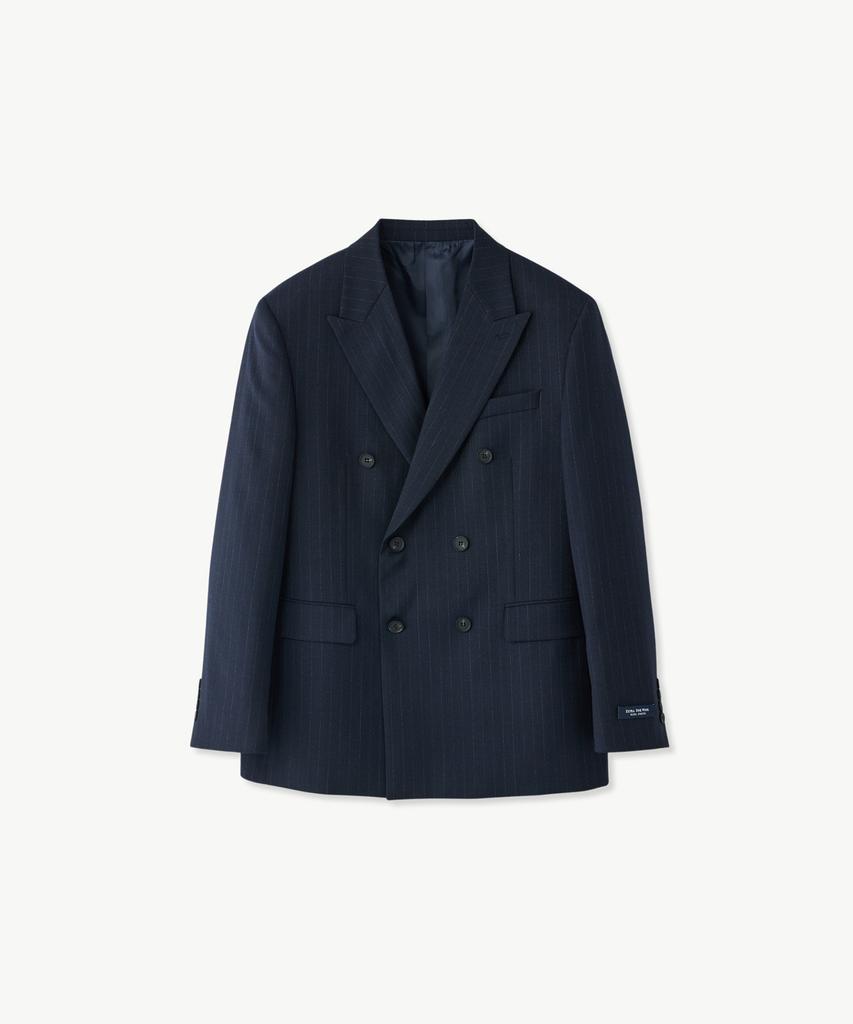 Костюмный пиджак Stco Wool 50, двухцветный, комфортный, двойной, темно-синий (Классический крой)_Ssjwa62Dtn