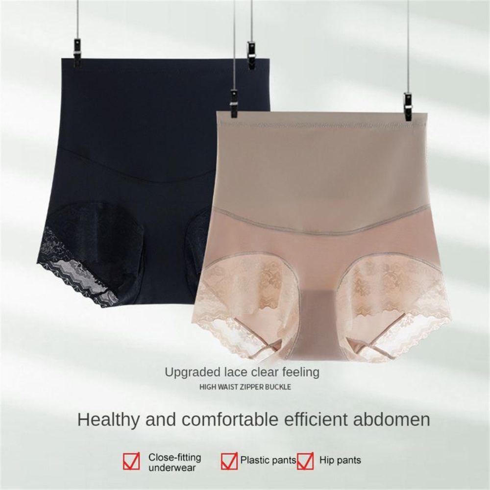 High Waist Tummy Control Panties Lace Trim Shapewear Comfortable Slimming Underwear Women Wear