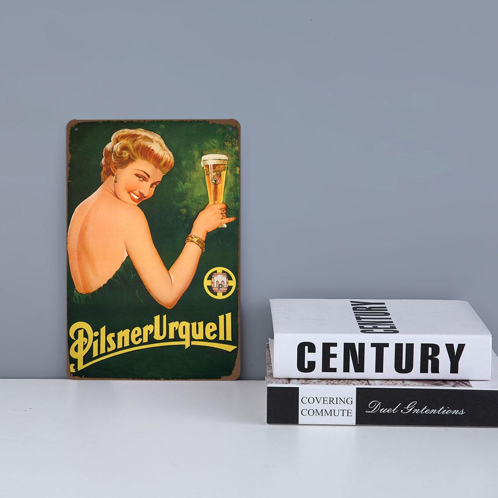 Pilsner Urquell Металлический Настенный Постер Бельгийское Пиво Знак Винтажный Бар Пещера Мужчины Клуб Жестяная Картина Декор Табличка Украшение 20x30см