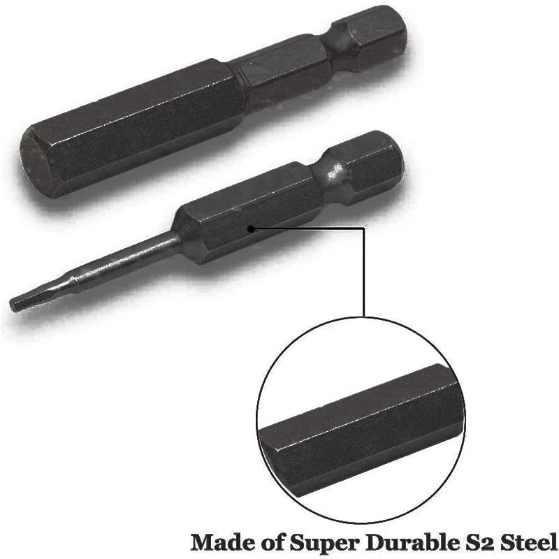 Набор из 10 шестигранных бит, многостандартный износостойкий и прочный шестигранный бит имперского размера, отвертка из легированной стали S2