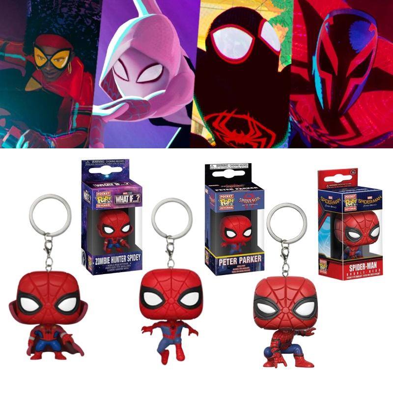 Spider-man Universe Collectibles With Stand, Cloak, And Keychain