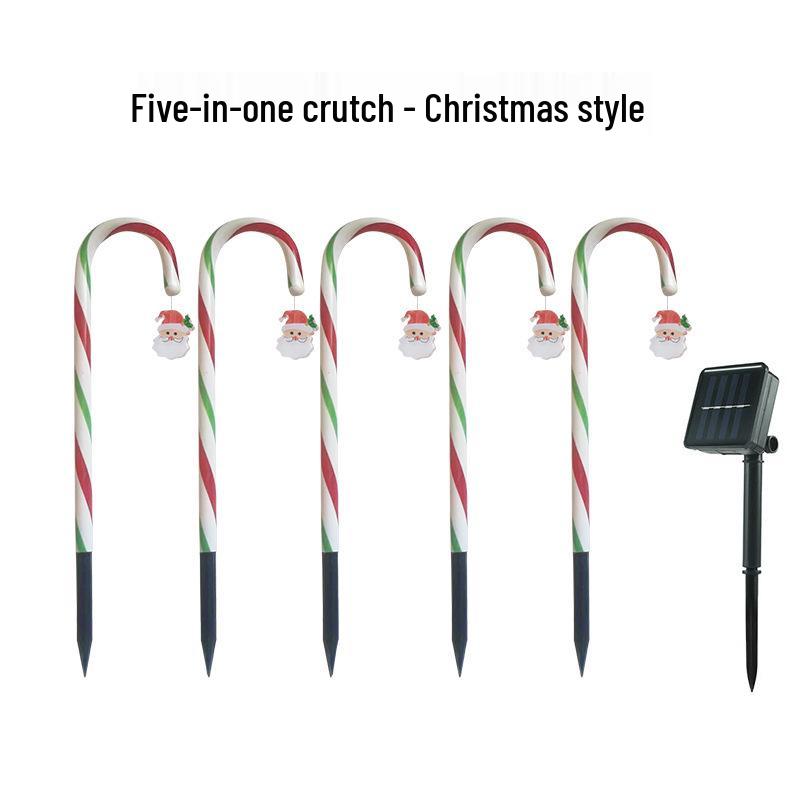 Cross-Border LED Solar Candy Cane Holiday Lights: Waterproof Outdoor Decorative Lawn Lighting