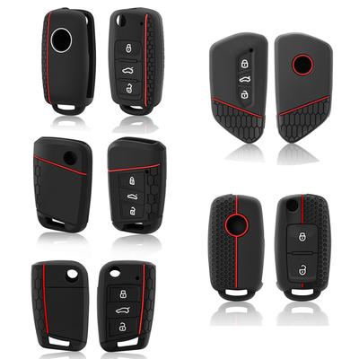 Силиконовый чехол для автомобильного ключа защитный чехол для Volkswagen VW Skoda Seat Shell Fob автоаксессуары
