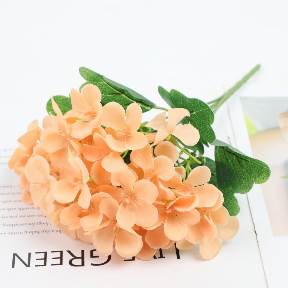 Dyed Edged Foam Flower Bouquet Silk Cloth Hydrangea Fake Flower Ball Valentine's Day Gift