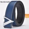 Men's Korean Style Genuine Leather Belt with Smooth V Buckle