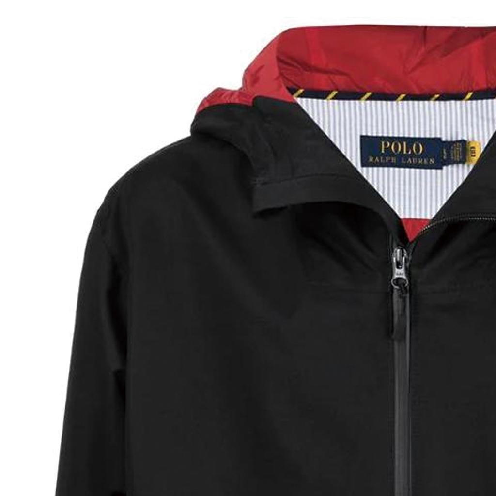 Polo Ralph Lauren SS22 однотонная удобная водонепроницаемая куртка с капюшоном на молнии для мужчин, черная 710861091001BLACK