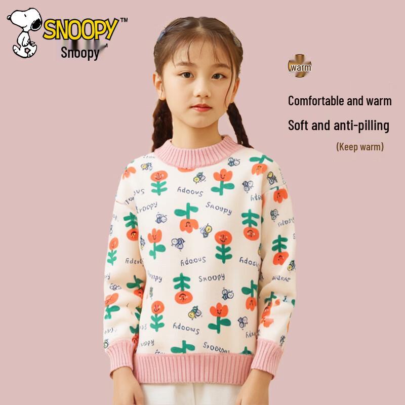 Snoopy Casual Fleece Lined Pullover Sweater