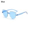 Cat Eye Sunglasses Rimless Sun Glasses For Women Trendy Transparent Candy Color Eyewear Fashion Party Costume Accessories