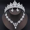 Комплекты украшений «Корона принцессы» для женщин, тиары, свадебное ожерелье, серьги, комплекты украшений для девочек на выпускной вечер