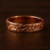 Pure Copper Floral Engraved Ring, Vintage Style Classic Copper Band, Everyday Jewelry for Women & Men