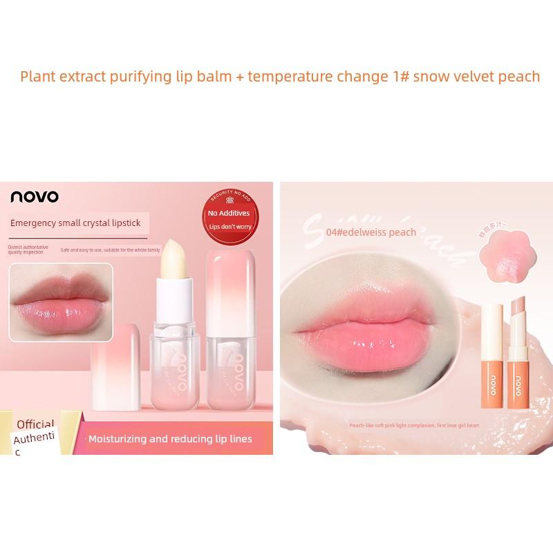 Novo Color Changing Lip Balm Female Moisturizing and Nourishing Hydrating and Anti-Chapping Student Colored Lipstick Exfoliating Lip Lines