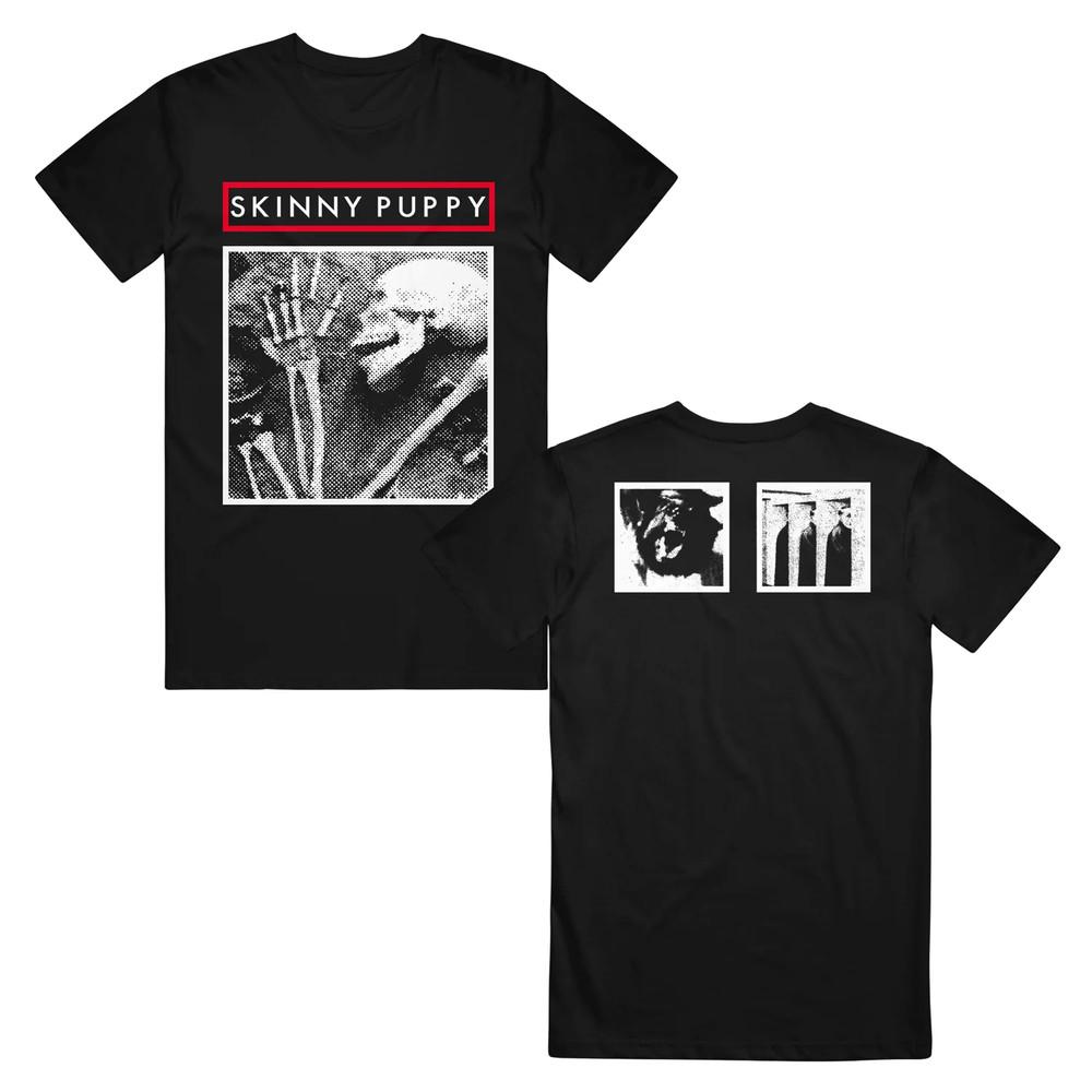 Группа Skinny Puppy Череп Хлопок Черный S5XL Унисекс Классическая Футболка с Двусторонней Печатью MM1066 Унисекс Футболка