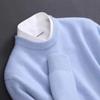 Cashmere Sweater O Neck Pullovers Men's Loose Oversized Knitted Bottom Shirt Autumn Winter Korean Casual Men's