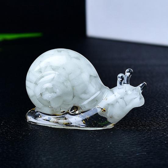 Фигурка улитки из искусственного кристалла, красочная статуэтка улитки из натурального камня, мини-украшение в виде исцеляющей улитки, вырезанное вручную, украшение для домашнего офиса, рабочего стола