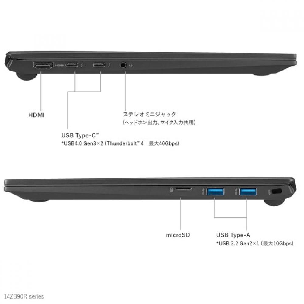 Бизнес-модель ноутбука Lg Electronics Lg Gram 14 дюймов Core I5 1340p Память 16 ГБ SSD 512 ГБ Windows 11 Pro Obsidian Black 14zb90r Np55j