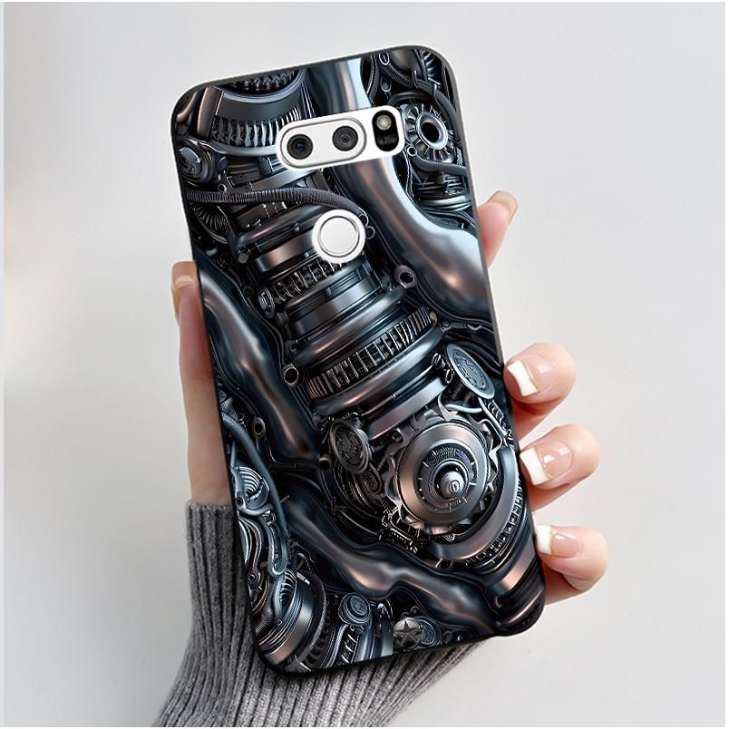 Чехол для LG V30 V30+ V30S V30S+ V35 V35+ ThinQ Тонкий Мягкий Черный Силиконовый Чехол Эстетичный Роскошный Милый Крутой Задняя Крышка для Мальчиков Девочек