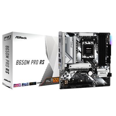 Материнская плата ASRock B650M Pro RS совместима с процессором AMD Ryzen серии 7000 Материнская плата B650 Micro ATX Авторизованный дистрибьютор (Сокет AM5) [Одомашненный