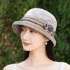 Spring and summer new jacquard curled dome elegant versatile fashion bucket hat fashion hat temperament mother hat basin hat