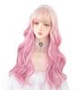 RyuuCos Lolita Long Curly Pink Natural Harajuku Heat Perfect for School Cultural and Wig, Hair, Gradient, Style, Resistant, Cosplay, Halloween,