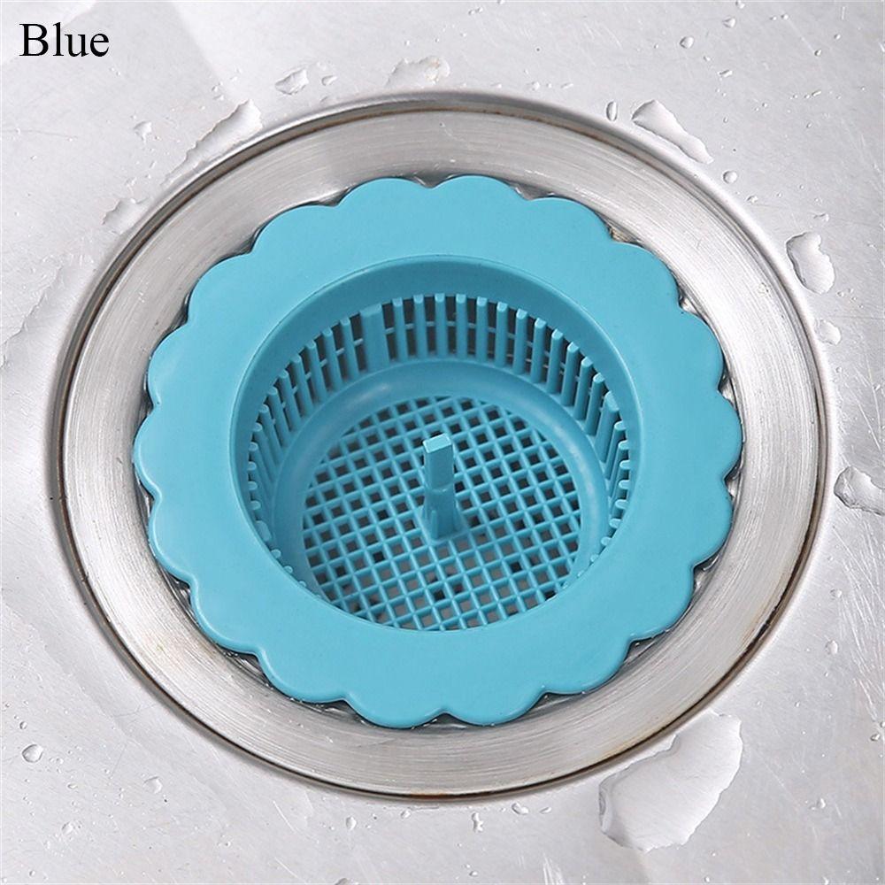 Cylindrical Handle Hole Filter Flower Shape Floor Filter Durable Sink Drain Strainer  Bathroom