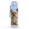 1PC Yorkshire Terrier Puppy Bust 750ml Color Plastic Sports Water Bottle Leakproof Flip Straw Lid For Sports Office Home Use