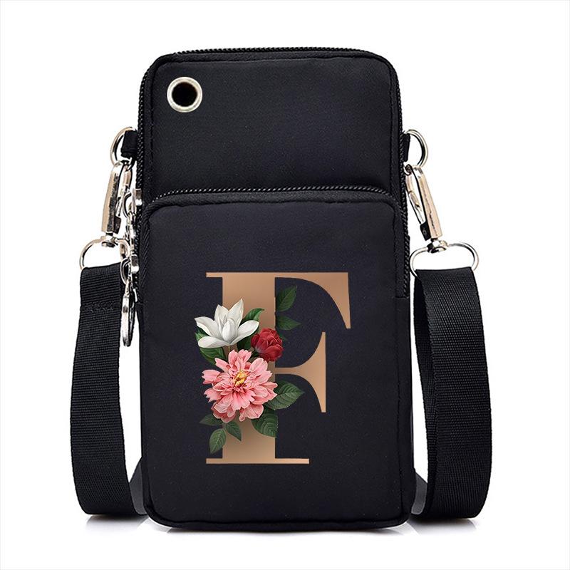 Alphabet Letter Printing Oblique Span Small Bag Multifunctional Portable Casual Mobile Phone Bag