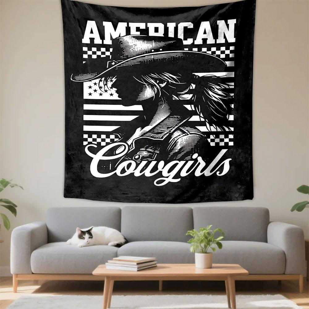 American Cowgirls Tapestry Wall Hanging, Western Girl Art, Wall Decor for Bedroom Living Room Dorm