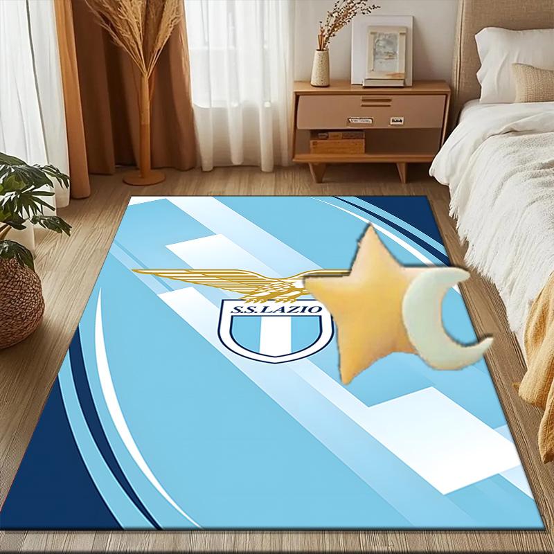 Lazio Football Crest Rug for Living Room, Game Rooms, Office, Bedroom, Office Floor Mat Playful Design, fan gifts Christmas decor