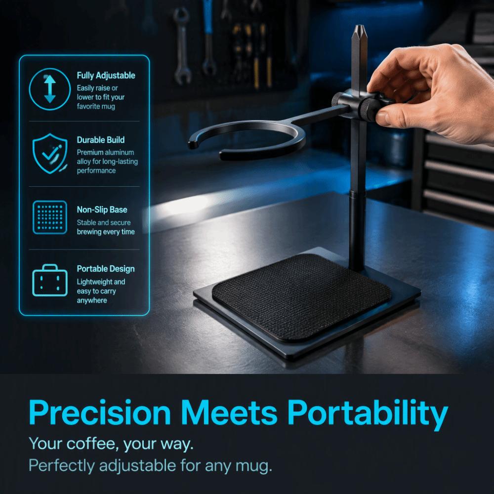 Aluminum Alloy Coffee Dripper Stand Adjustable Height Pour Over Coffee Station Countertop Use