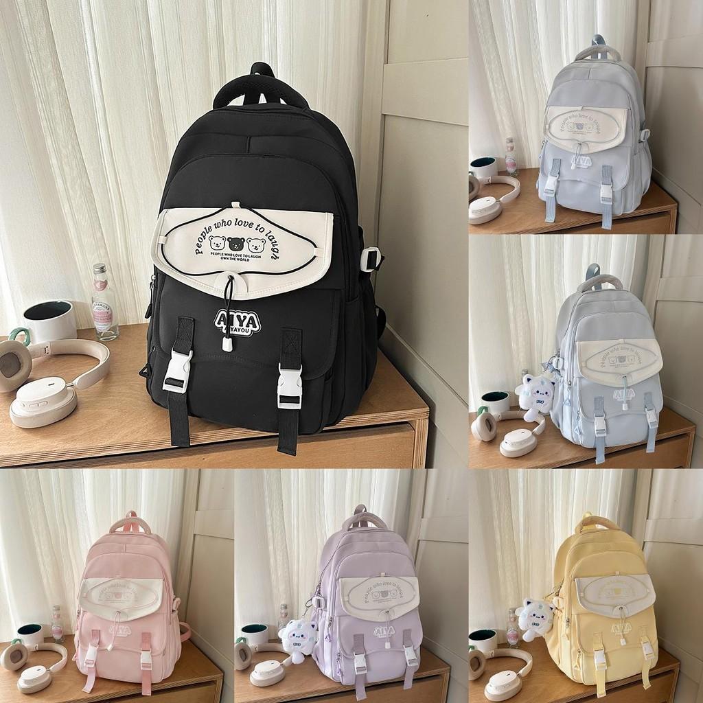 Милый рюкзак большой вместимости с принтом медведя и букв для повседневного использования